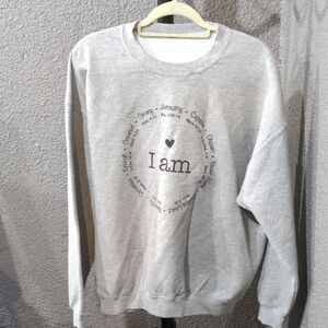 Gray 'I am' Graphic Sweatshirt